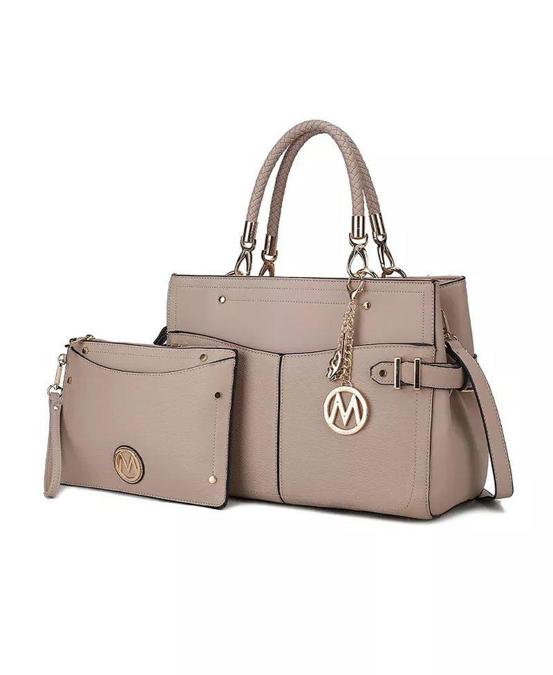 Tenna Satchel Bag with Wristlet by Mia K