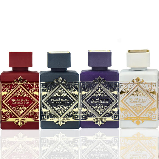 Bade'E Al Oud for Glory,Badee Al Oud Amethyst,Bade'E Al Oud Sublime & Bade’E Al Oud Honor & Glory EDP - 100Ml (3.4 Oz) by  Perfumes