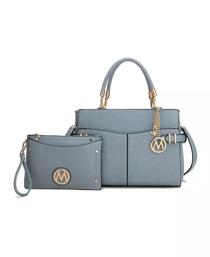 Tenna Satchel Bag with Wristlet by Mia K